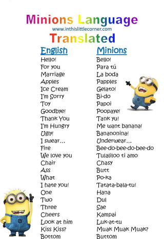 Minion language poster rainbow background - spanish free wallpaper