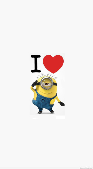 Minion heart i love it - free love wallpaper for mobile