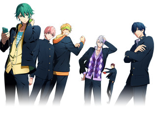 Anime characters arms crossed backs - their back free wallpaper