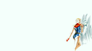 Woman blue red dress cat - a drawing of a woman free wallpaper