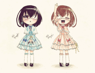 Two girls dresses anime naive - two girl free wallpaper for desktop