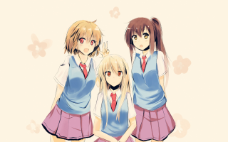 Anime girls long hair blue 45 - a red tie free wallpaper