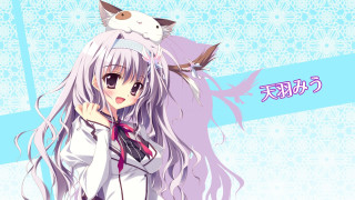 Anime girl long hair cat 8 - long hair and a cat free wallpaper
