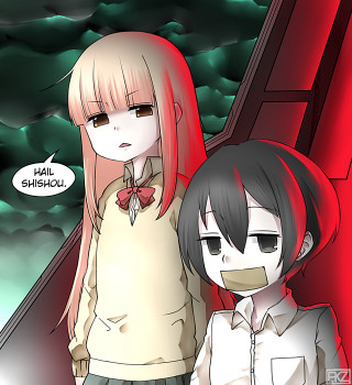 Two anime girls red wall - aya goda free wallpaper for tablet