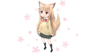Long hair fox ears school - long hair and a bow tie free wallpaper