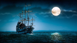 Ship ocean full moon sky - fitz henry lane free wallpaper for desktop