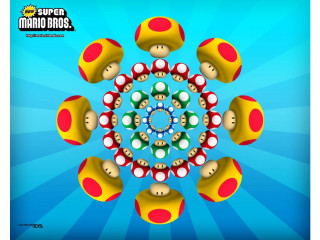 Mario bros mushroom heads circle - a circle free wallpaper for desktop