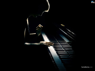 Man playing piano dark hands - dark background free wallpaper