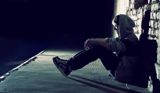 Person sitting ledge dark feet - a person free wallpaper