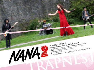 Woman red dress playing guitar 2 - a band free wallpaper for desktop