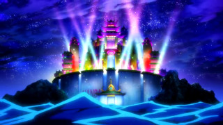 Castle lights sky mountain snow - the sky above a mountain range free wallpaper