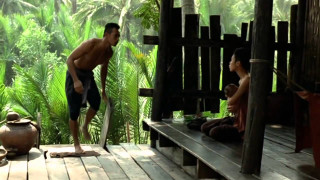 Man porch paddle woman bench - fang congyi free wallpaper