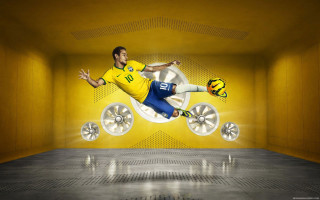 Yellow soccer man wheels yellow - a yellow wall free wallpaper