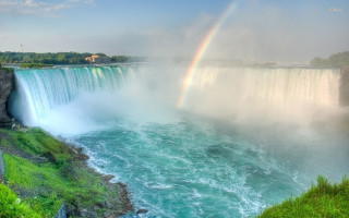 Rainbow waterfall niagara region canada - over the water free wallpaper