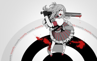 Woman gun target blood stain - blood free wallpaper