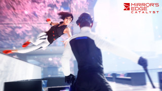 Man dance move mirror edge - a woman in the background free wallpaper