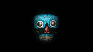 Blue mask big eyes creepy - a creepy smile free wallpaper