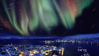 City lights snow winter night - artur grottger free wallpaper