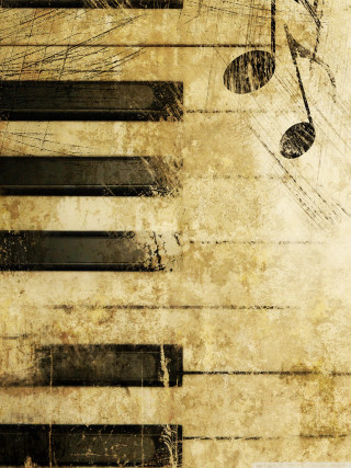 Grungy piano musical notes treble - funk art free wallpaper for mobile