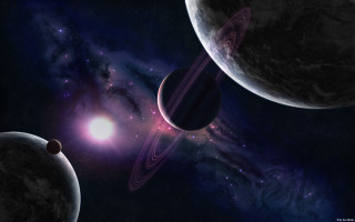 Planets stars bright light sky - a bright light in the middle of the image free wallpaper