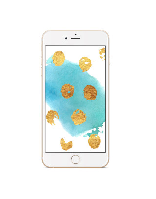 White iphone gold dots blue - screen free wallpaper for mobile