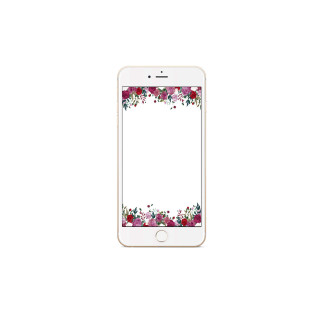 White iphone floral border annabel - the screen free wallpaper