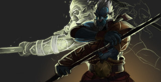 Man sword helmet holding demon - a sword and a helmet free wallpaper