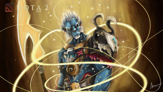 Demon sword demon head back - a painting of a demon holding free wallpaper