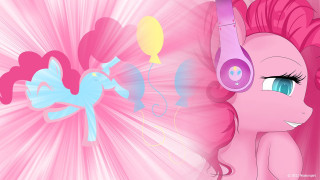 Pink pony headphones balloons stars - balloon free wallpaper for desktop