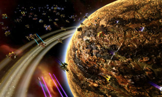 Space station rocket spaceship background 2 - a distant planet in the foreground free wallpaper