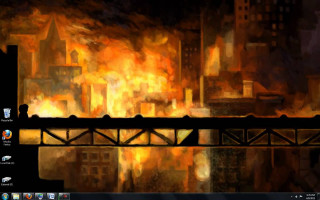 City bridge fire background window - craig mullins free wallpaper