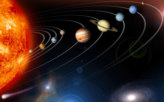 Solar system planets background sun - solar free wallpaper