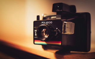 Polaroid camera wooden shelf lens - a wooden shelf free wallpaper