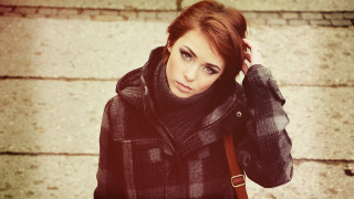 Woman coat serious look hands - claire falkenstein free wallpaper