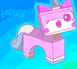 Pink unicorn object horn tail - pixel art free wallpaper for tablet