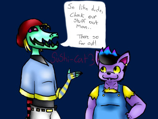 Cartoon cat demon talking speech - fan art free wallpaper