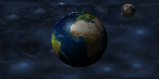 Earth moon stars space aurora - blue sky free wallpaper for desktop