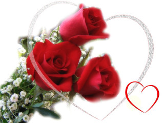 Bouquet roses heart frame diamond - felipe seade free wallpaper
