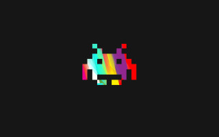 Pixelated person camera rainbow colorful - the side of the image free wallpaper