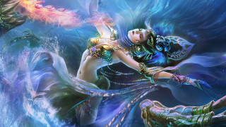 Woman dragon arm shoulder blue - egyptian art free wallpaper