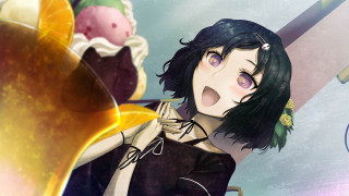 Aya goda black hair orange - a black dress holding free wallpaper