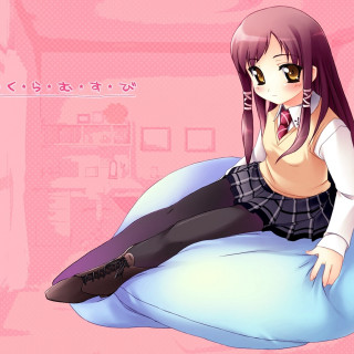 Girl sitting pillow legs crossed - net art free wallpaper for tablet
