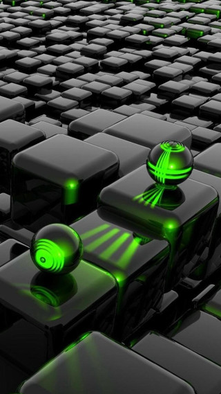 Glowing green keyboard black light - image free wallpaper for mobile