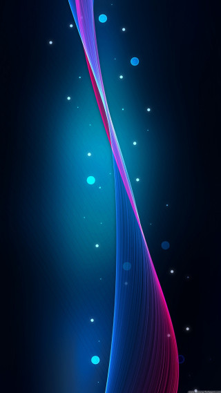 Blue pink wave bubbles black - plain free wallpaper for mobile