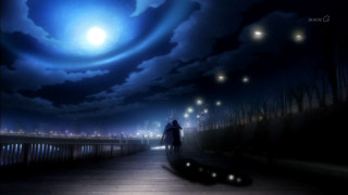 Person walking night walkway bright - a walkway free wallpaper