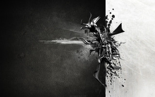 Black white plant wall dark - dark fantasy art free wallpaper