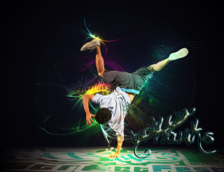 Man handstand colorful background black - a handstand free wallpaper