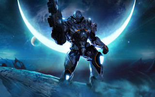 Sci fi character moon gun - fi character free wallpaper