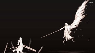 White feather flying black background - a white feather free wallpaper