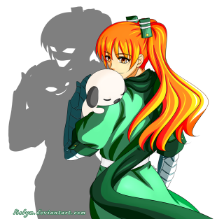 Woman red hair holding white - a white object free wallpaper for tablet